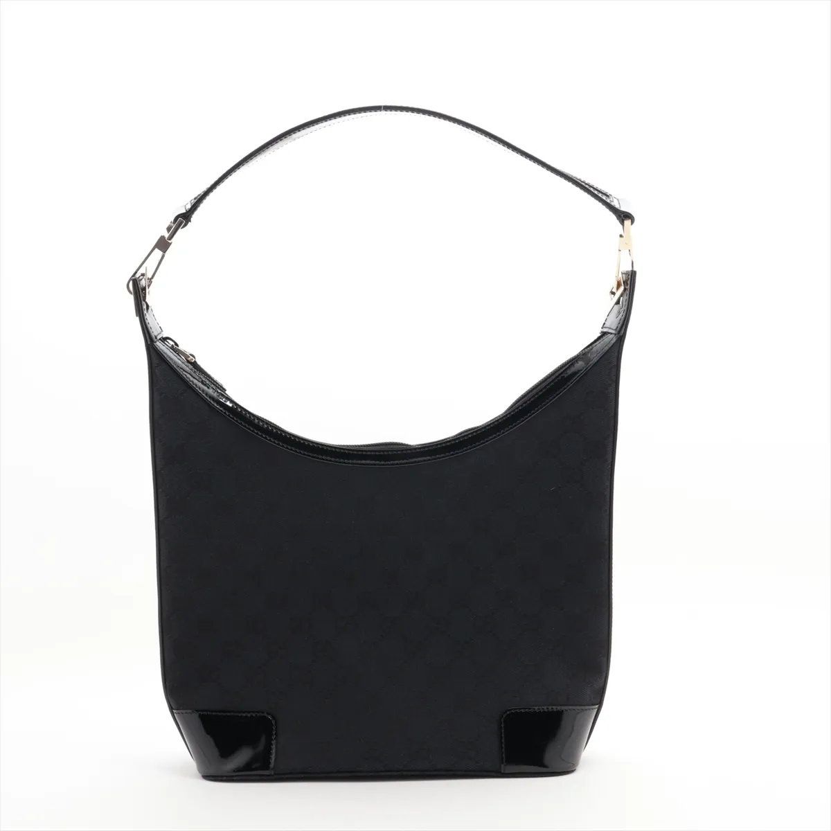 Gucci GG Canvas Leather Shoulder Bag Hand Black