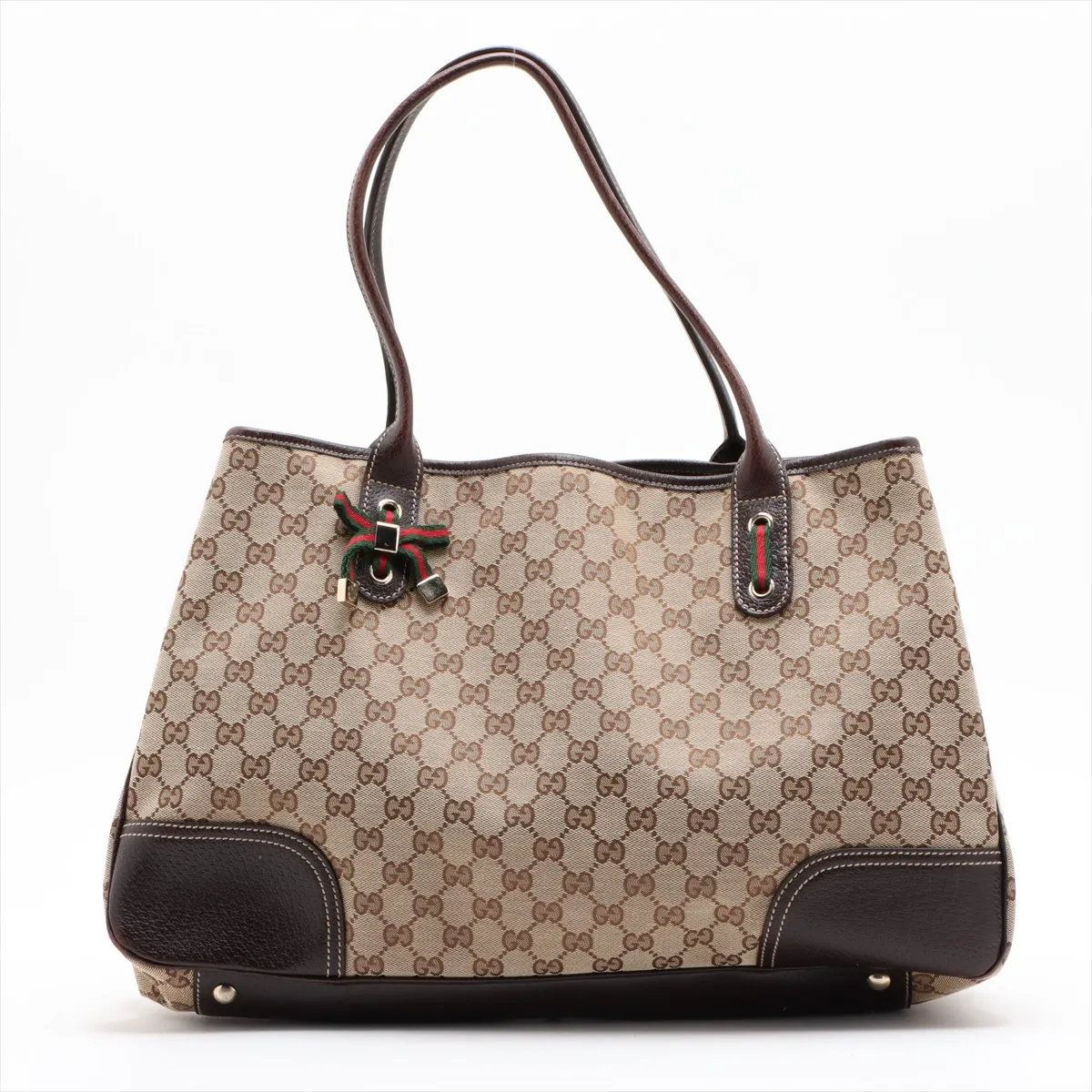 Gucci GG Canvas Prince Leather Tote Shoulder Hand
