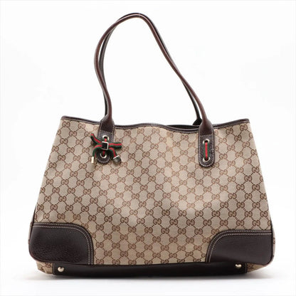 Gucci GG Canvas Prince Leather Tote Shoulder Hand