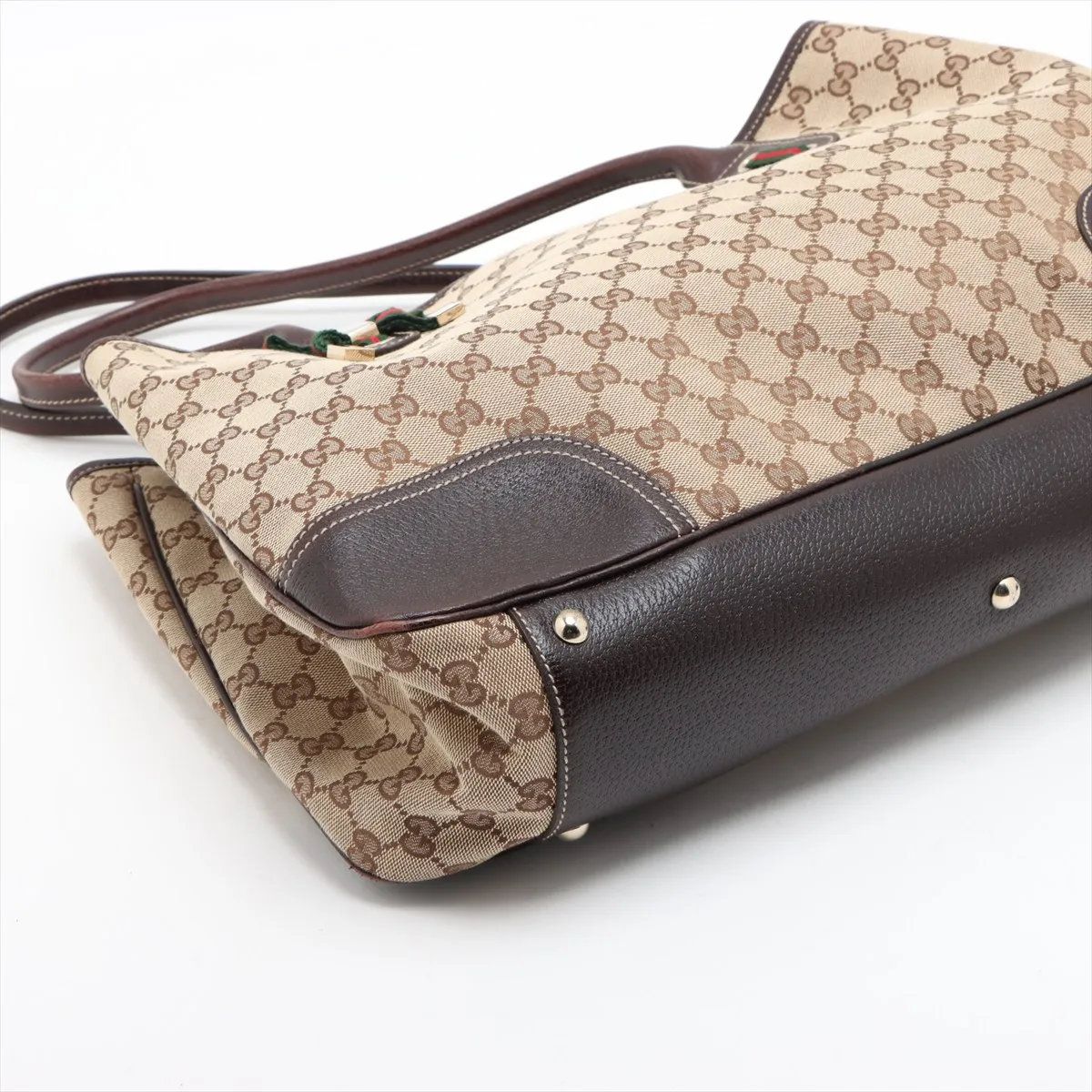 Gucci GG Canvas Prince Leather Tote Shoulder Hand — view 4