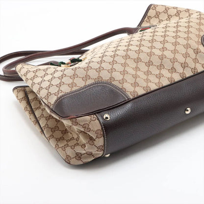 Gucci GG Canvas Prince Leather Tote Shoulder Hand — view 4