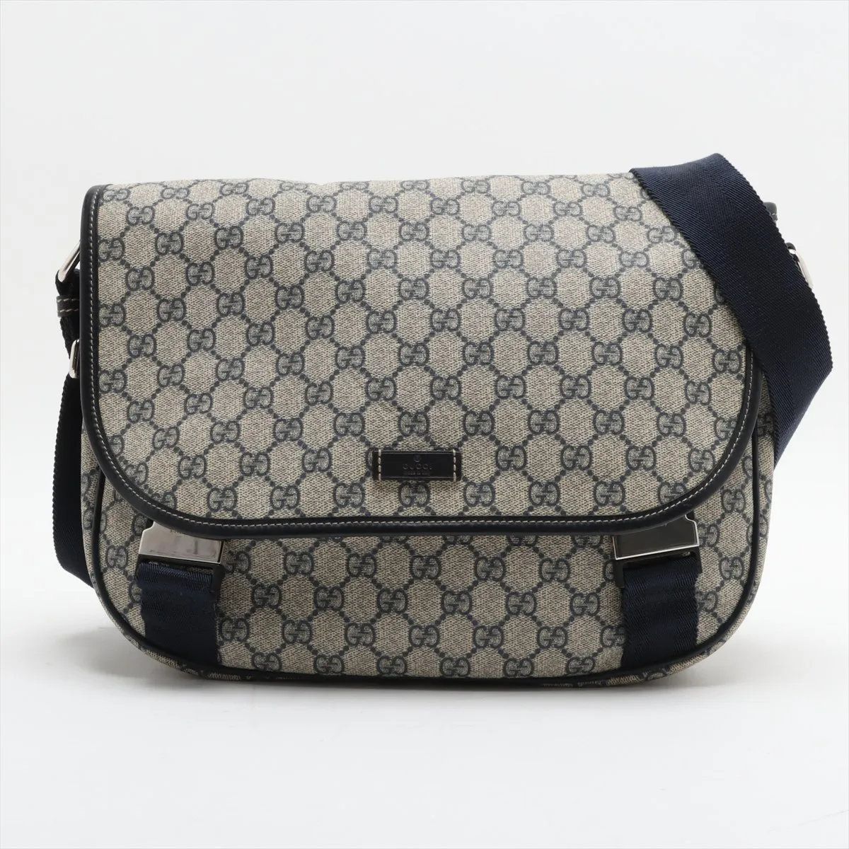 Gucci GG Supreme Leather Shoulder Bag Crossbody Messenger Navy