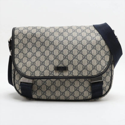 Gucci GG Supreme Leather Shoulder Bag Crossbody Messenger Navy