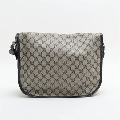 Gucci GG Supreme Leather Shoulder Bag Crossbody Messenger Navy — view 2