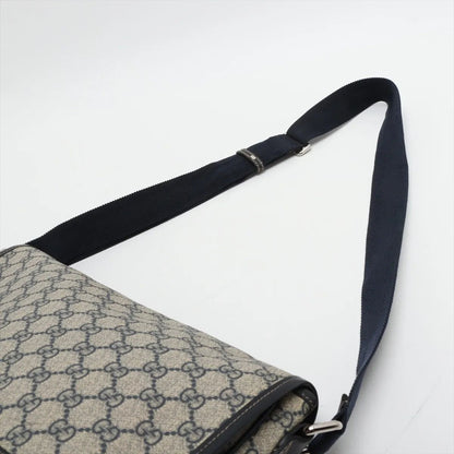 Gucci GG Supreme Leather Shoulder Bag Crossbody Messenger Navy — view 5