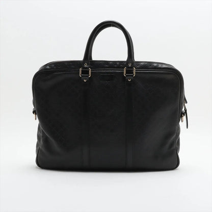 Gucci Diamante Leather Business Document Briefcase Tote Brown — view 2