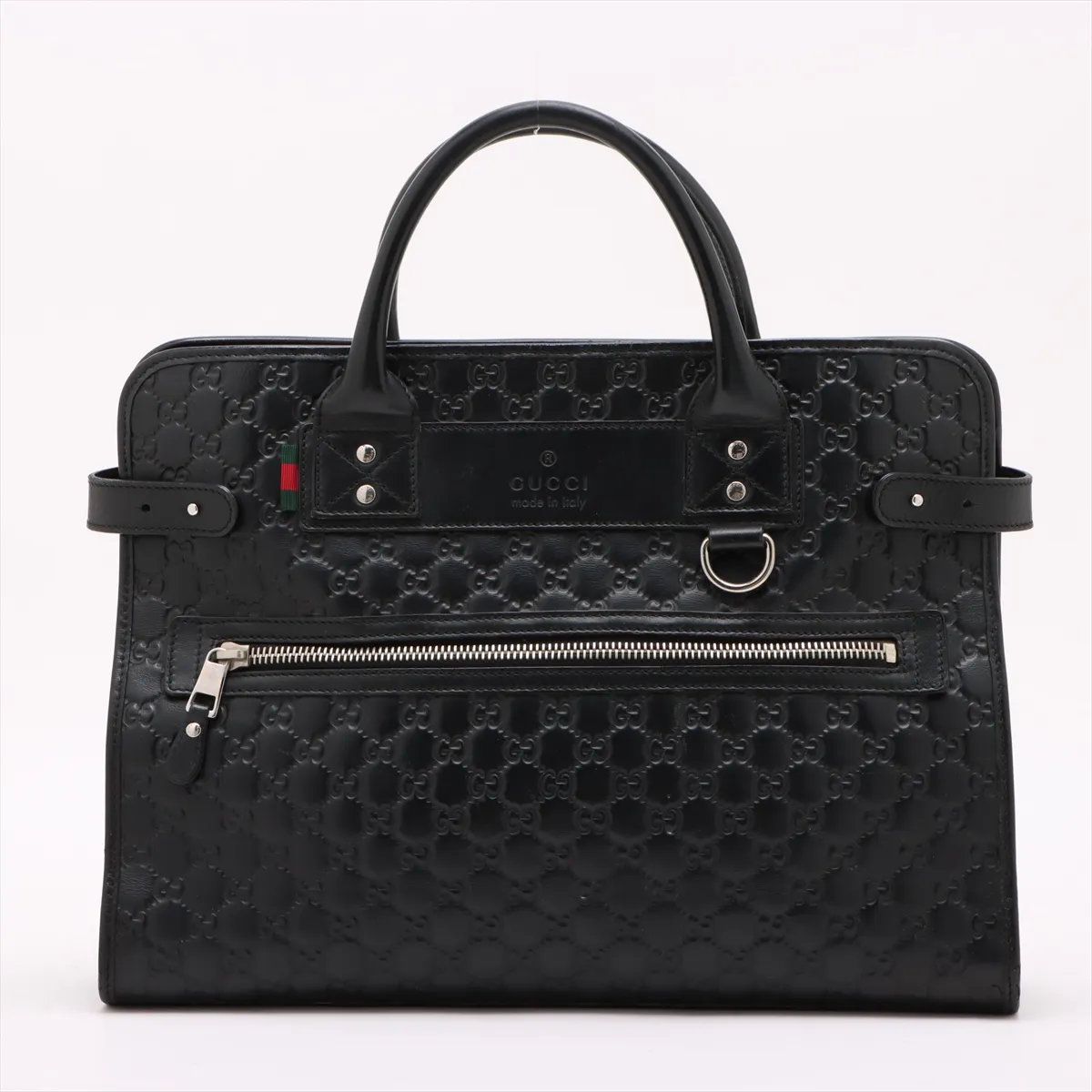 Gucci Guccissima Leather Business Document Briefcase Tote Black