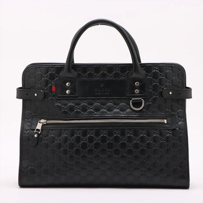 Gucci Guccissima Leather Business Document Briefcase Tote Black