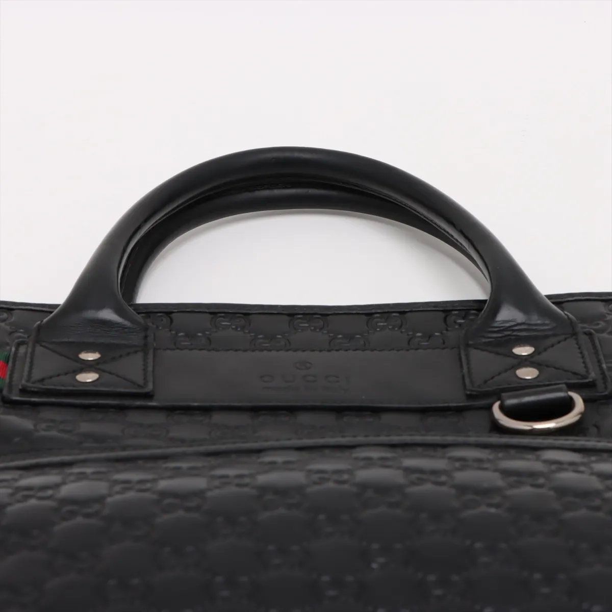 Gucci Guccissima Leather Business Document Briefcase Tote Black — view 6