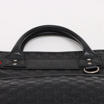 Gucci Guccissima Leather Business Document Briefcase Tote Black — view 6