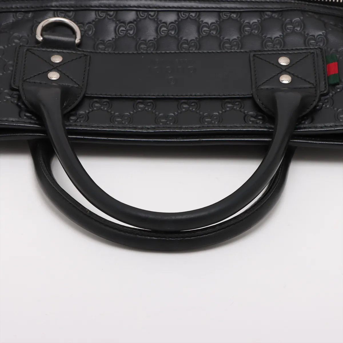 Gucci Guccissima Leather Business Document Briefcase Tote Black — view 5
