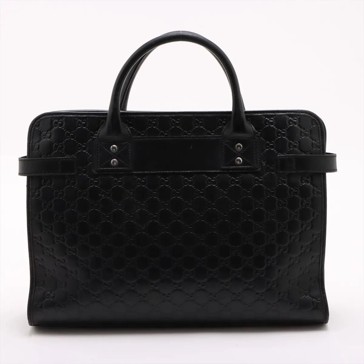 Gucci Guccissima Leather Business Document Briefcase Tote Black — view 2