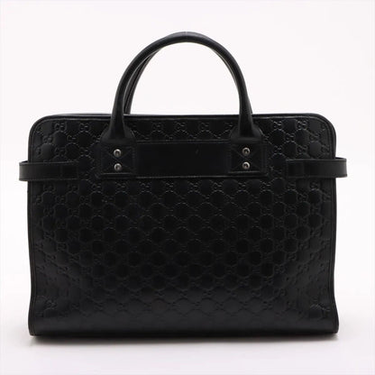 Gucci Guccissima Leather Business Document Briefcase Tote Black — view 2