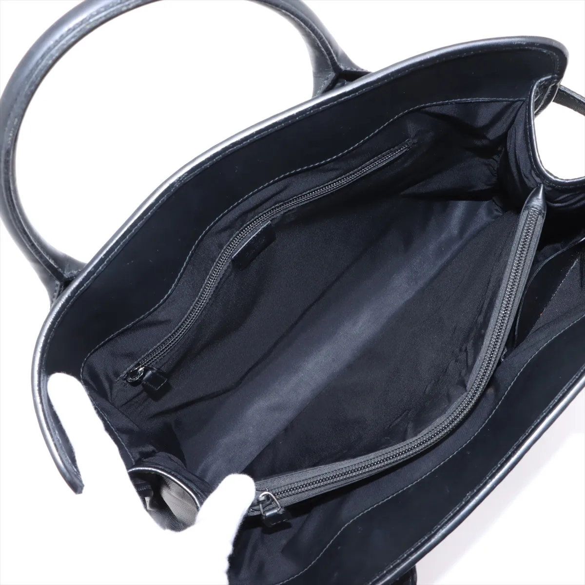 Gucci Guccissima Leather Business Document Briefcase Tote Black — view 7