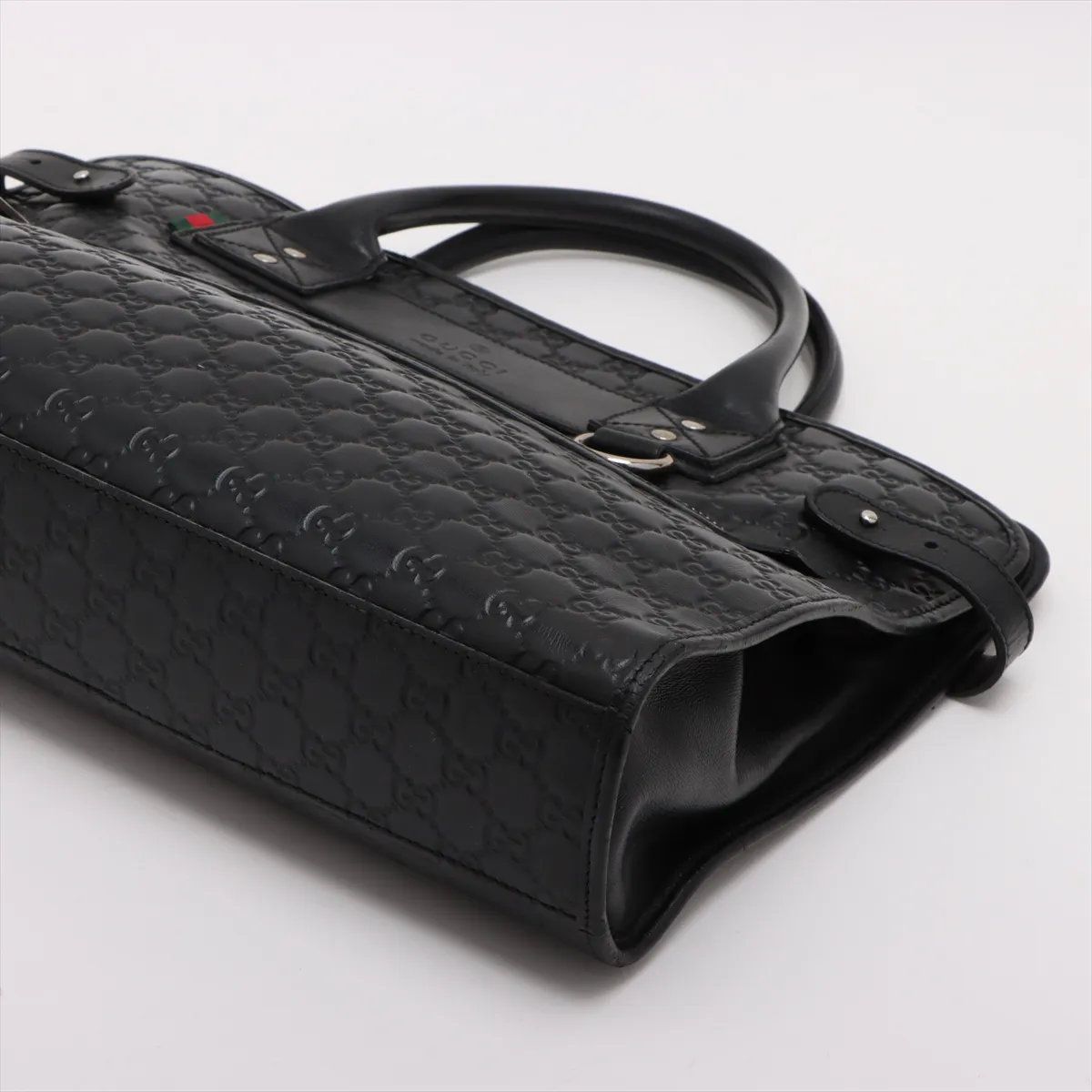 Gucci Guccissima Leather Business Document Briefcase Tote Black — view 3
