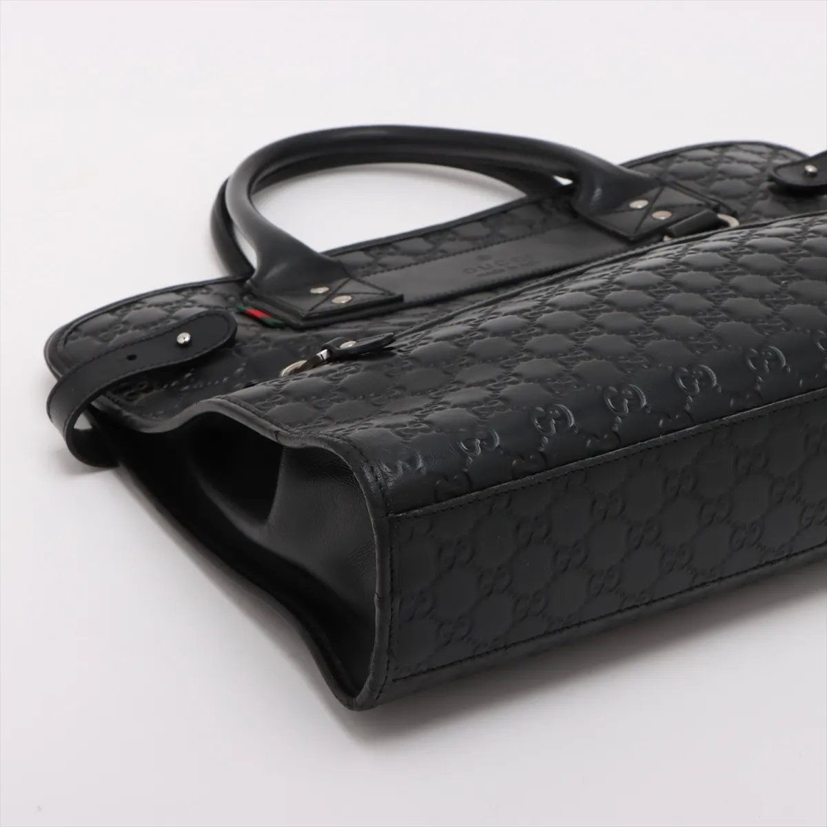 Gucci Guccissima Leather Business Document Briefcase Tote Black — view 4