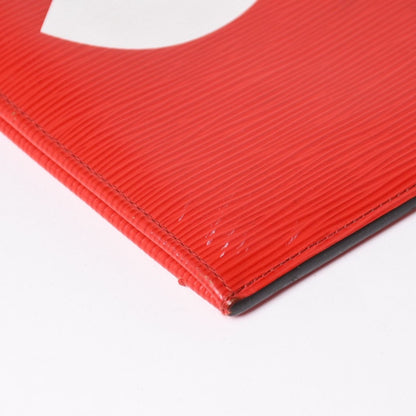 Louis Vuitton Supreme Pochette Jules GM Epi Red Silver Pouch — view 6