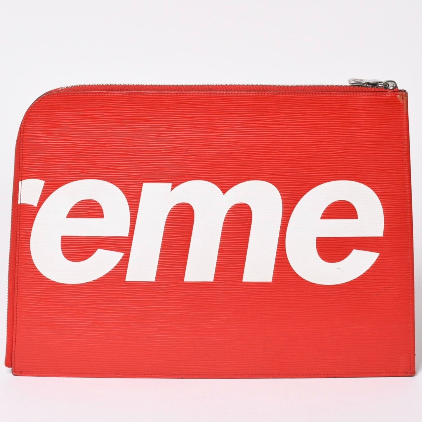 Louis Vuitton Supreme Pochette Jules GM Epi Red Silver Pouch — view 2