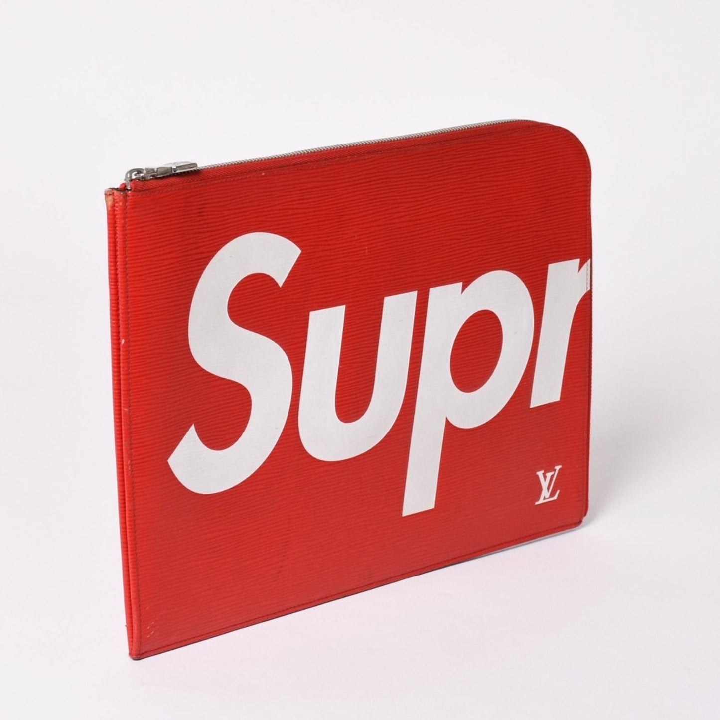 Louis Vuitton Supreme Pochette Jules GM Epi Red Silver Pouch — view 3