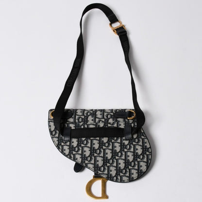 Dior Waist Pouch Saddle Bag Trotter All Over Print Cotton Canvas Gold — view 2