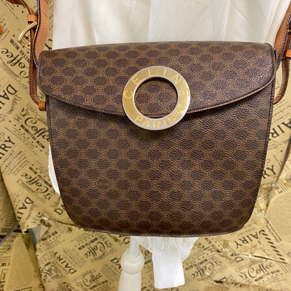 Celine Shoulder Bag Pochette Macadam Circle Logo Travel
