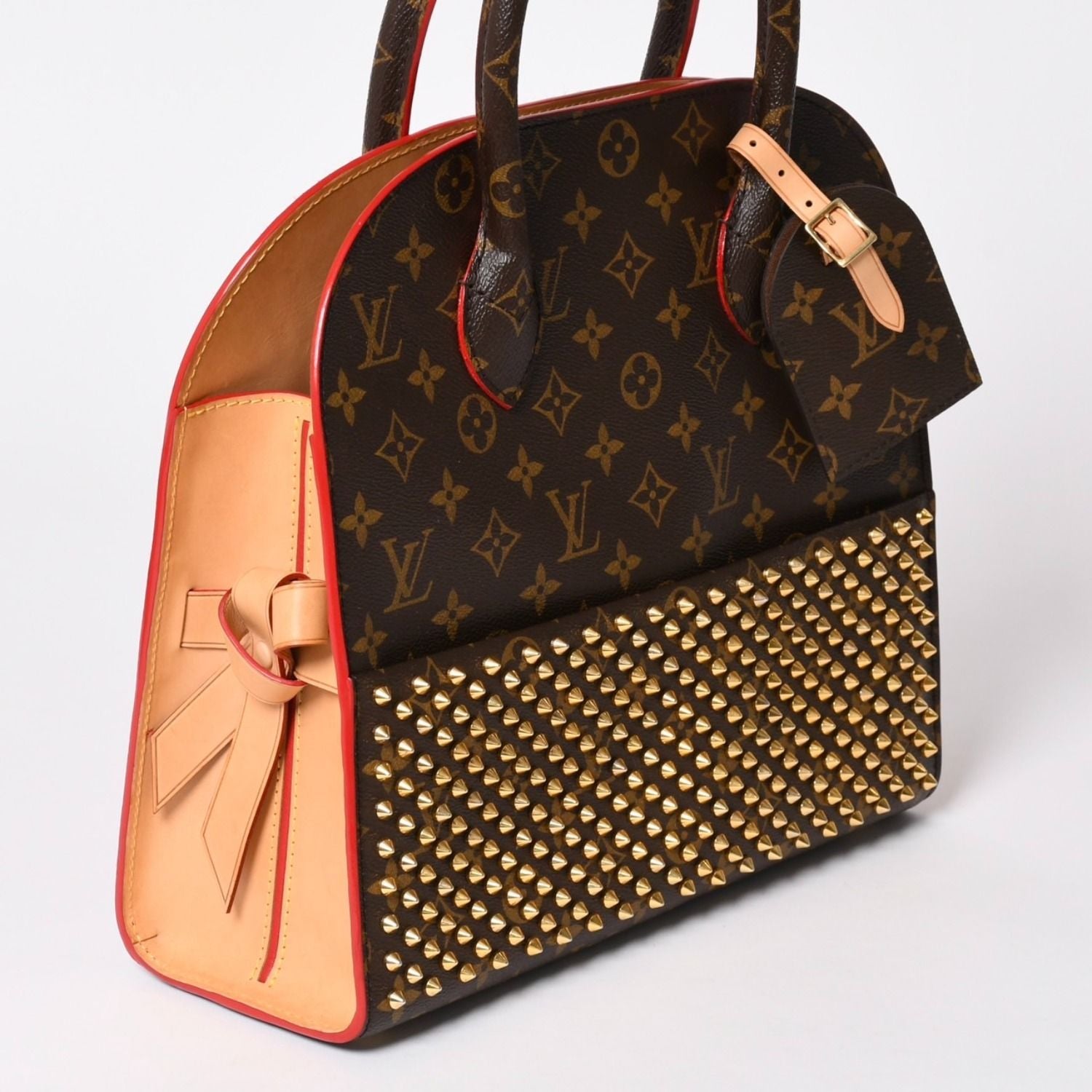 Louis Vuitton Christian Louboutin Iconoclast Handbag Calf Hair Gold — view 3