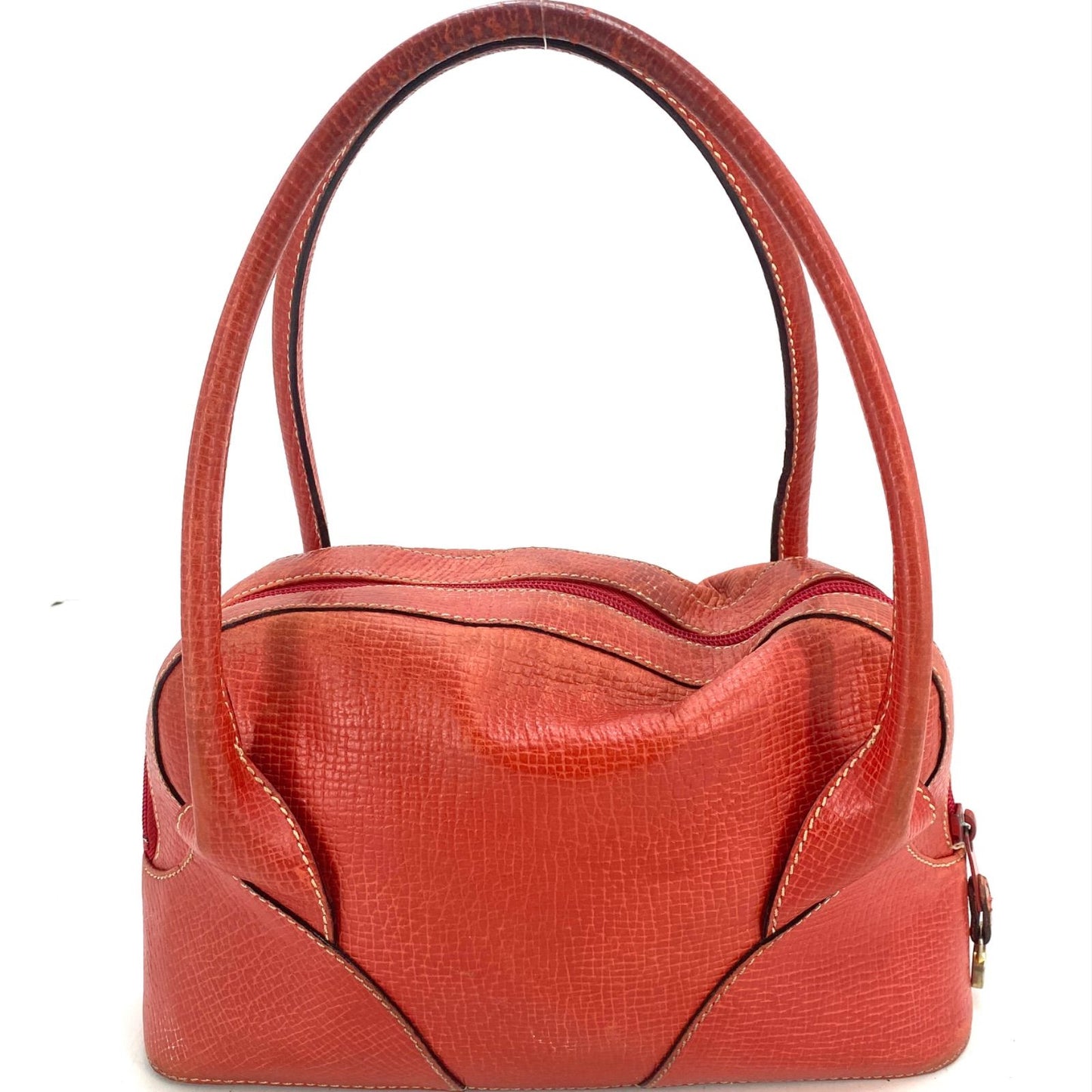 Loewe Handbag Mini Boston Leather Red Anagram Tote Travel — view 2
