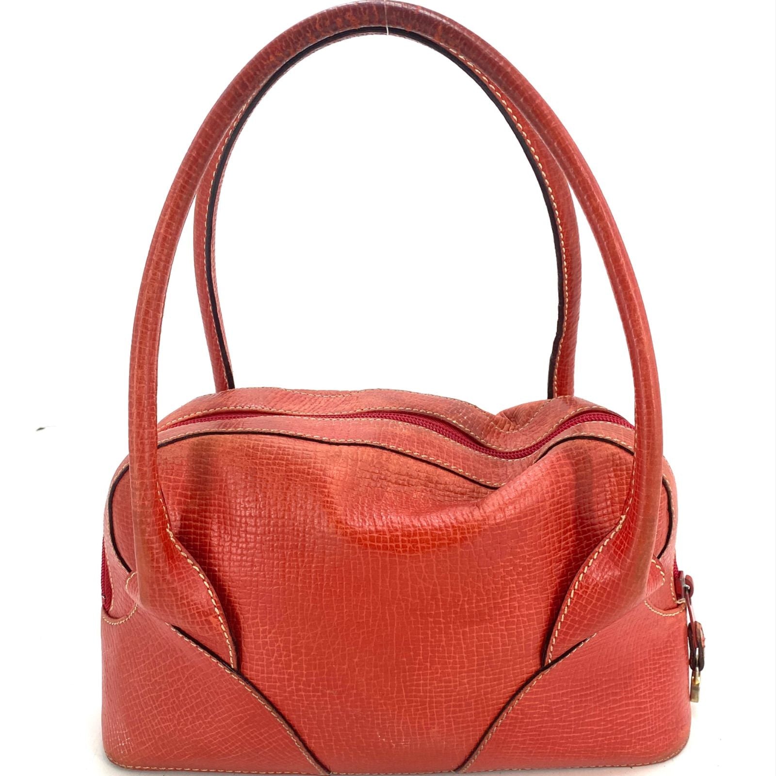 Loewe Handbag Mini Boston Leather Red Anagram Tote Travel — view 2