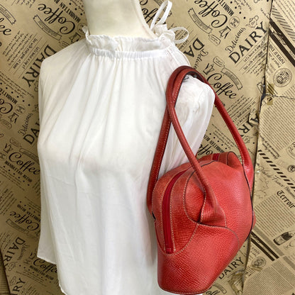 Loewe Handbag Mini Boston Leather Red Anagram Tote Travel — view 3