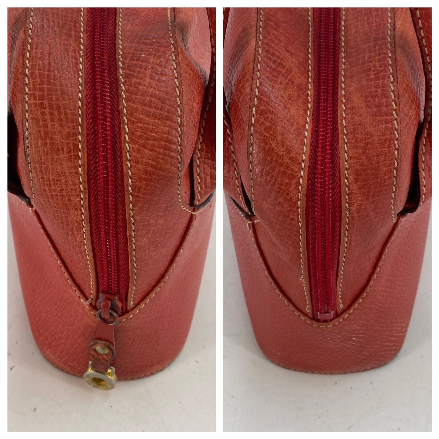 Loewe Handbag Mini Boston Leather Red Anagram Tote Travel — view 5