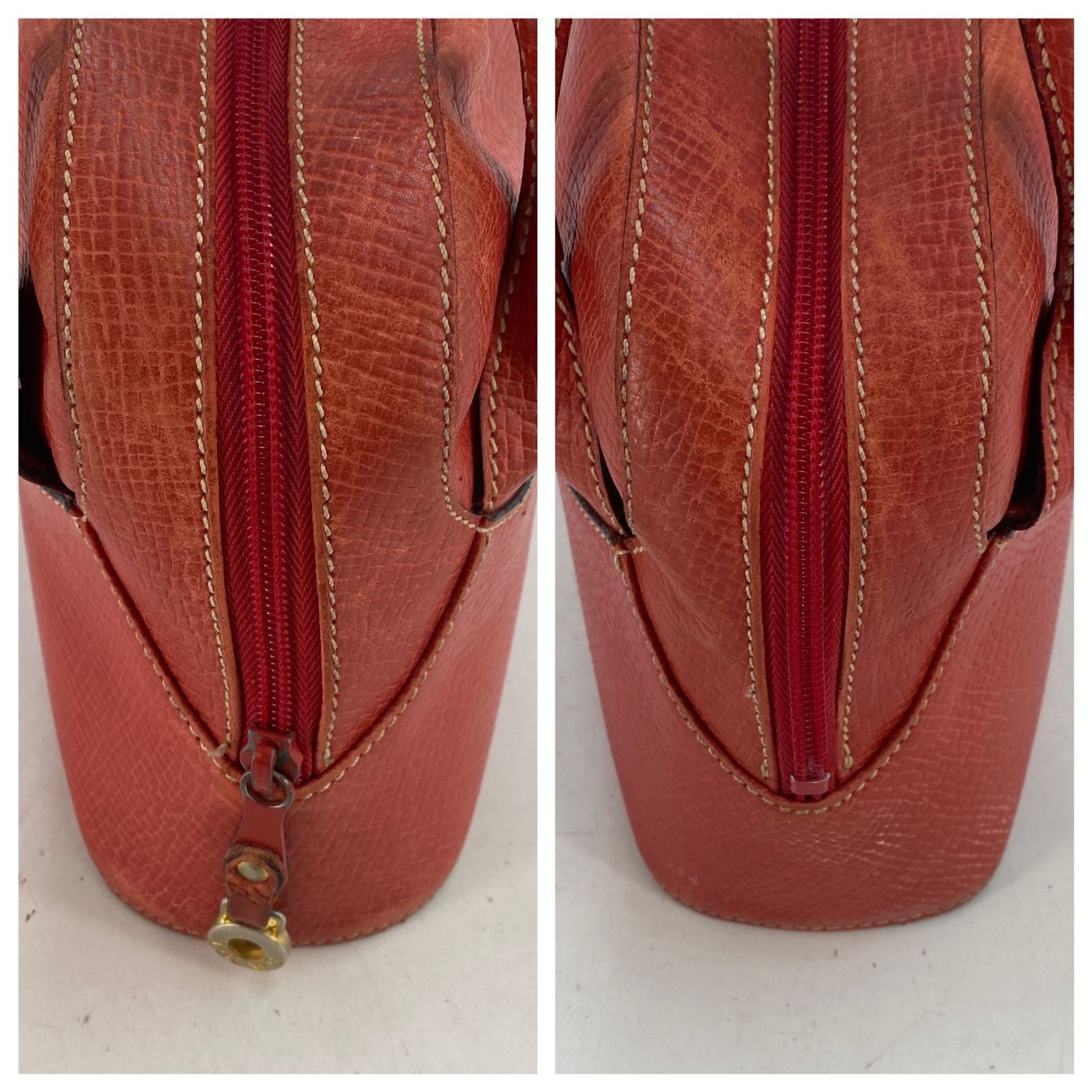 Loewe Handbag Mini Boston Leather Red Anagram Tote Travel — view 5