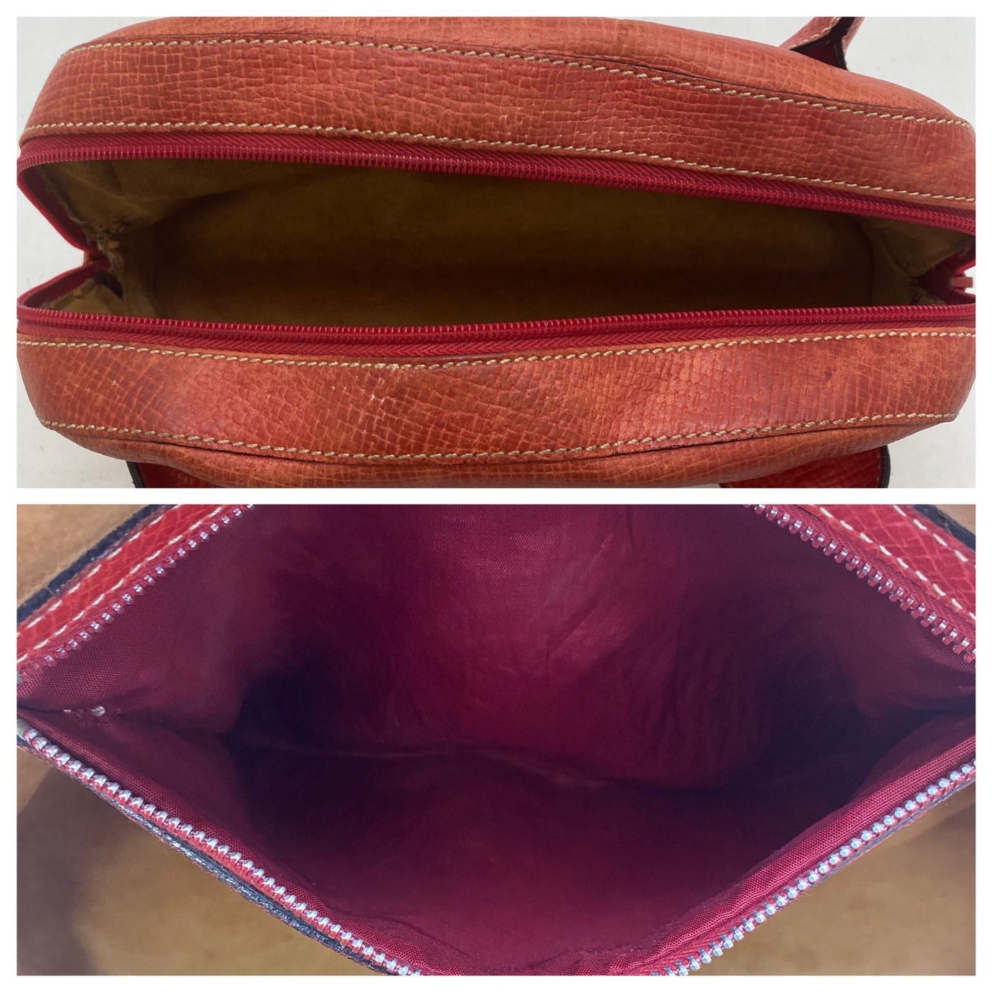 Loewe Handbag Mini Boston Leather Red Anagram Tote Travel — view 7