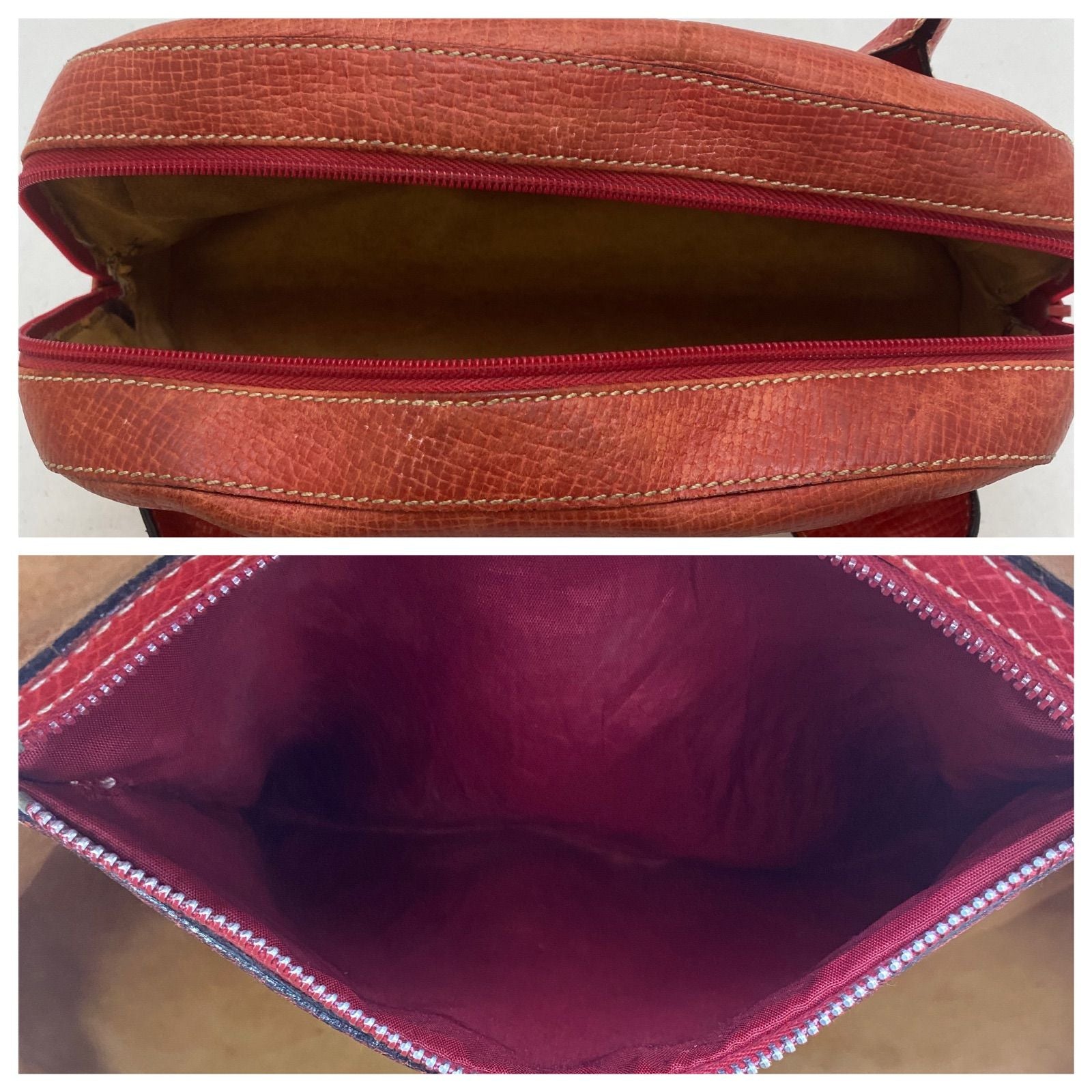 Loewe Handbag Mini Boston Leather Red Anagram Tote Travel — view 7