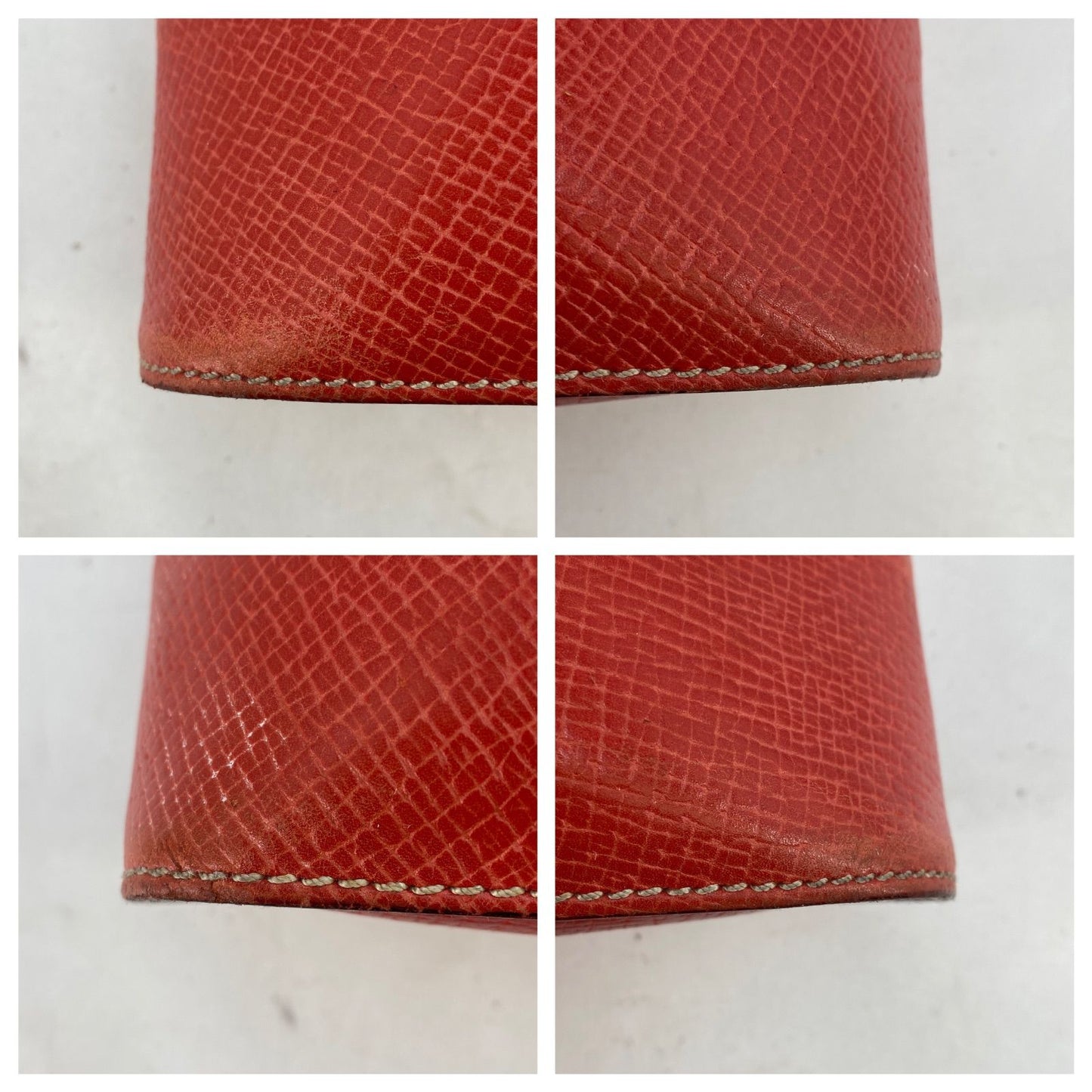 Loewe Handbag Mini Boston Leather Red Anagram Tote Travel — view 6