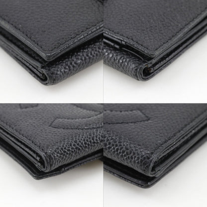 Chanel CC Logo Caviar Leather Black Bifold Wallet — view 4