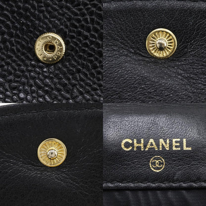 Chanel CC Logo Caviar Leather Black Bifold Wallet — view 9