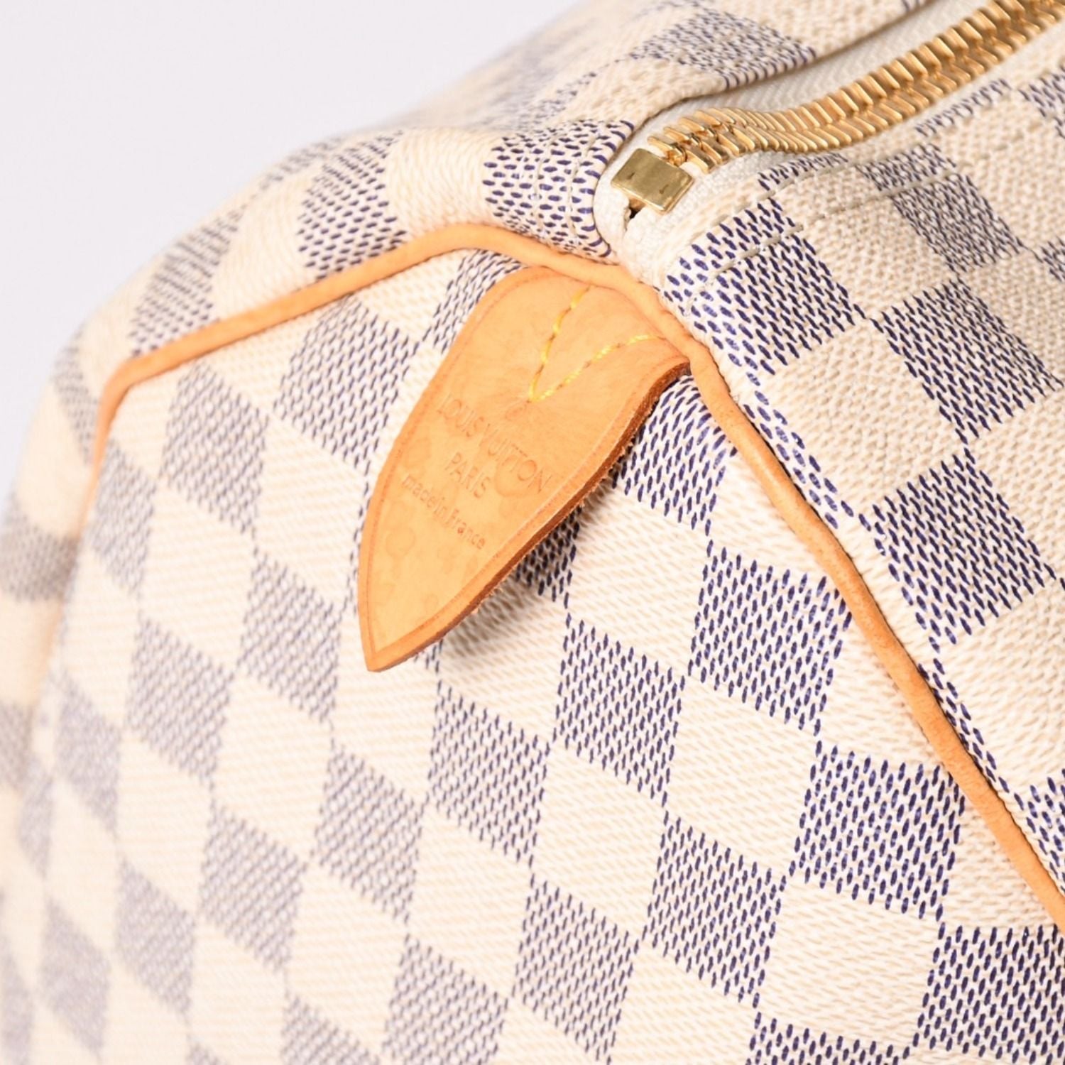 Louis Vuitton Keepall 50 Boston Bag Damier Azur Canvas Vachetta Leather White — view 5