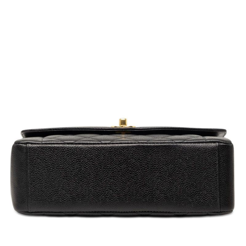 Chanel CC Logo Quilted 25 Diana Chain Shoulder Bag Black Caviar Leather — view 3