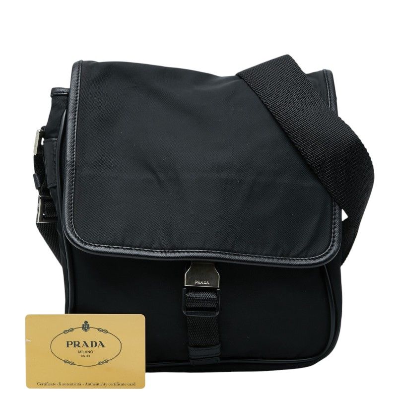 Prada Crossbody Shoulder Bag Nero Black Saffiano Leather — view 9