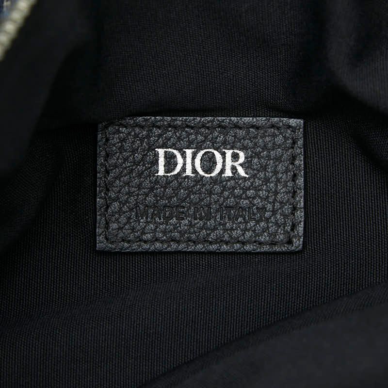 Dior Oblique Saddle Belt Bag Black Beige Canvas Leather — view 8