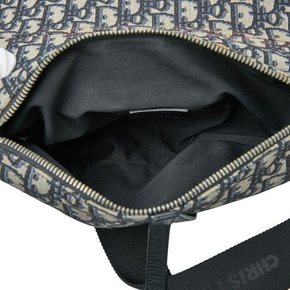 Dior Oblique Saddle Belt Bag Black Beige Canvas Leather — view 6