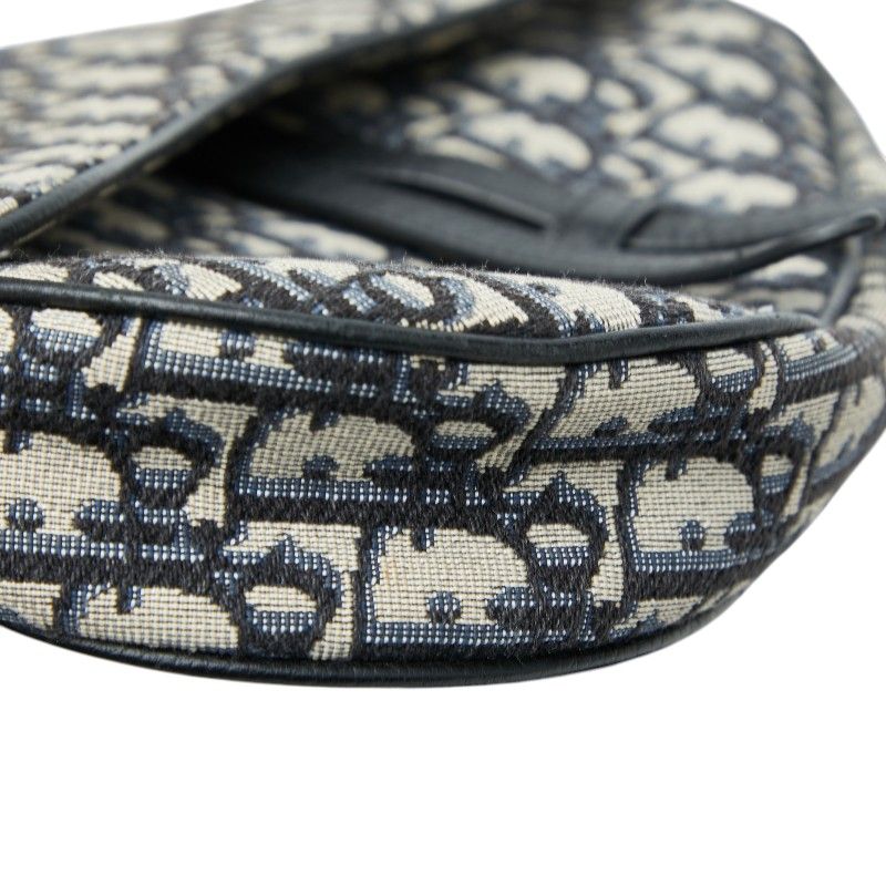 Dior Oblique Saddle Belt Bag Black Beige Canvas Leather — view 4