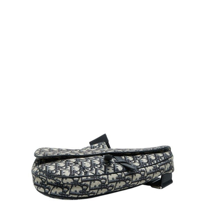 Dior Oblique Saddle Belt Bag Black Beige Canvas Leather — view 3