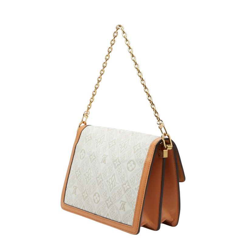 Louis Vuitton Since Dauphine MM Chain 2-Way Shoulder Bag White Beige Canvas — view 2
