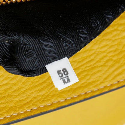 Prada Sound Rock 2-Way Shoulder Bag Yellow Vitello Daino Leather — view 9