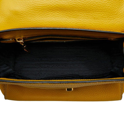 Prada Sound Rock 2-Way Shoulder Bag Yellow Vitello Daino Leather — view 8