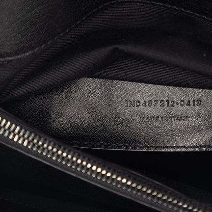Saint Laurent YSL Logo Stitch Top Handle Shoulder Bag 2-Way Black Leather — view 6