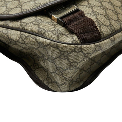 Gucci GG Supreme Crossbody Shoulder Bag Beige Leather — view 5