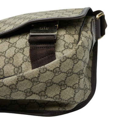 Gucci GG Supreme Crossbody Shoulder Bag Beige Leather — view 4