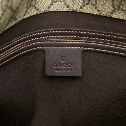 Gucci GG Supreme Crossbody Shoulder Bag Beige Leather — view 8